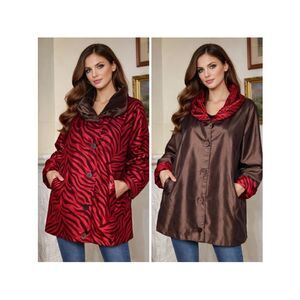 UBU Reversible Zebra Print Satin Car Length Coat - As New